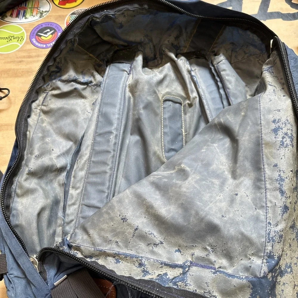 THE NORTH FACE frame back pack BLUE Brown tag USA Vintage 25X22